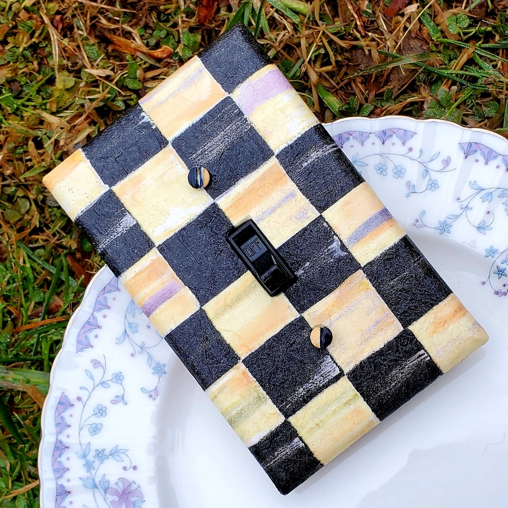 Mackenzie Childs Paper Decoupage in Switch Plate